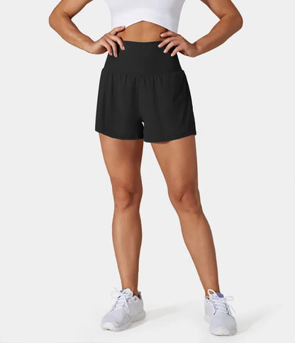 ✨️  2025 Hot Sale 49% OFF 🥰  2-in-1 Yoga Shorts mit hoher Taille und Seitentaschen