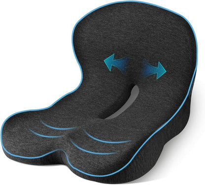 💎 50 % RABATT! 💎 Rutschfestes Sitzkissen aus Memory-Schaumstoff – Linderung bei Ischiasbeschwerden, atmungsaktives Netzgewebe und universell einsetzbar für Auto, Büro und Rollstuhl