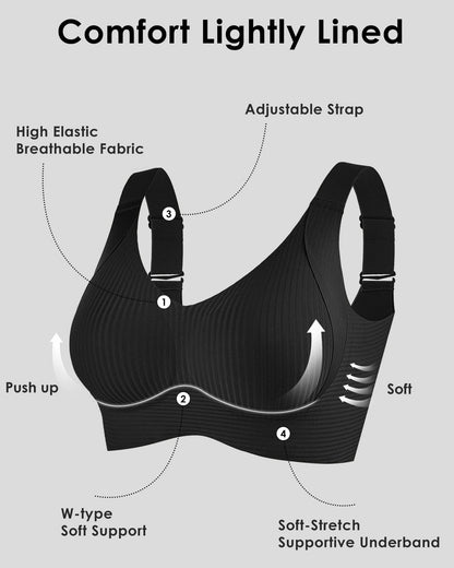 🎁Kaufen 2 Holen Sie sich 1 kostenlos💕Gerippter Push-up-BH für Frauen, verstellbar, kabellos💃