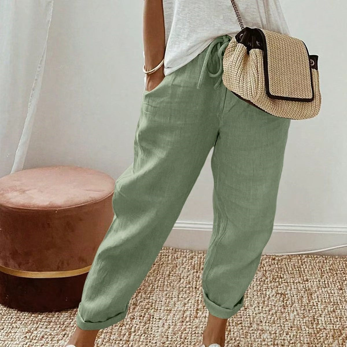 💕58% RABATT💕Lässige Baumwoll- und Leinenhosen für Damen