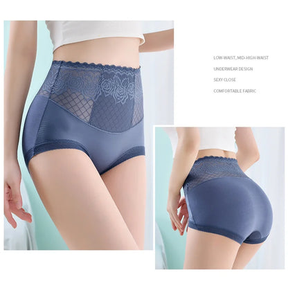 🎊Frühzeitiger Muttertagsverkauf- Kaufen Sie 1 und erhalten Sie 2 gratis🎊High-waist Spitzenhöschen mit Anti-Seitenleckage