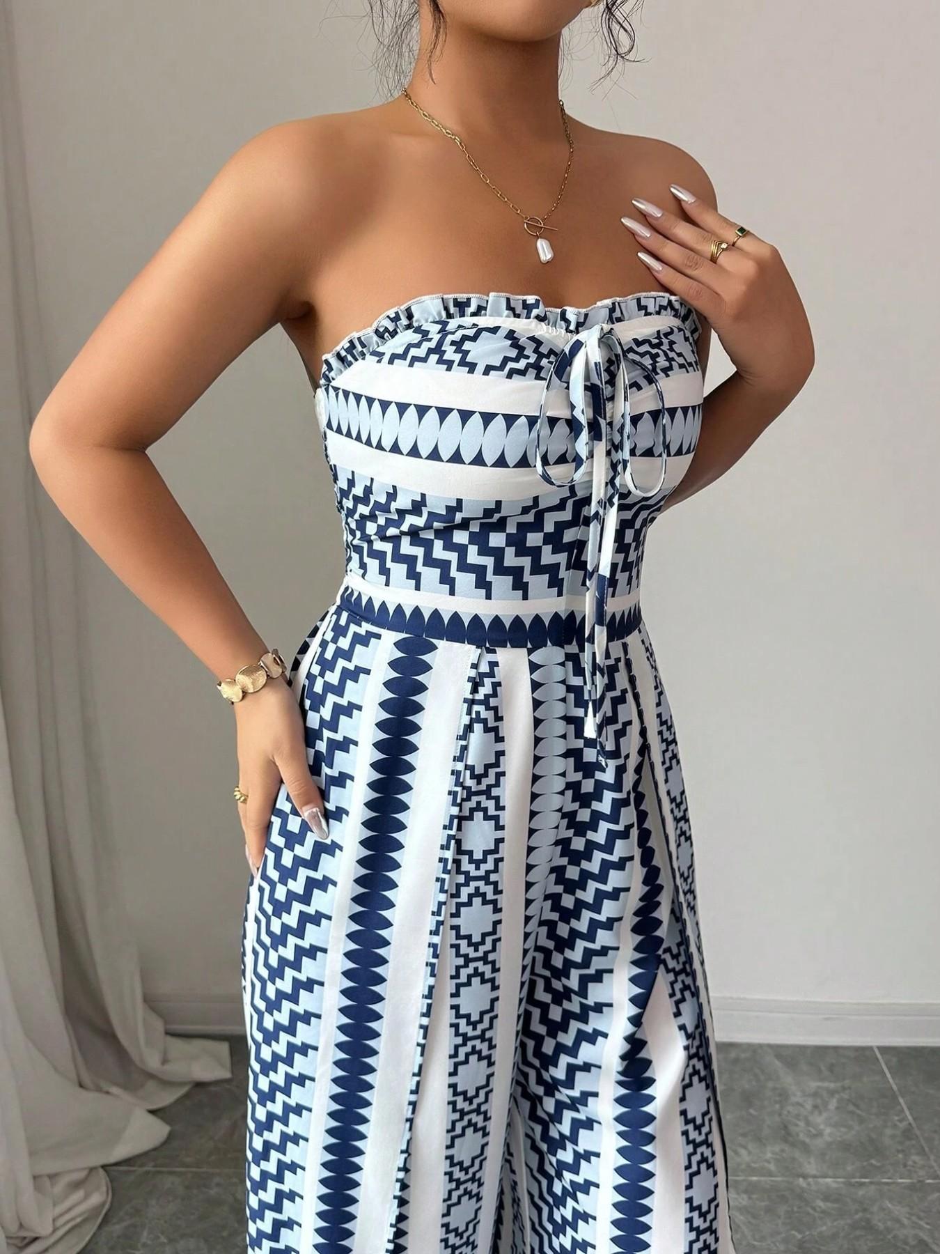 🔥50% RABATT! 👗 Damen Jumpsuit schulterfrei floral im Boho-Stil – Eleganter Sommer-Overall mit Bardot-Ausschnitt – Fließend, leicht & perfekt für Festivals, Strand oder romantische Sommerabende 🌸