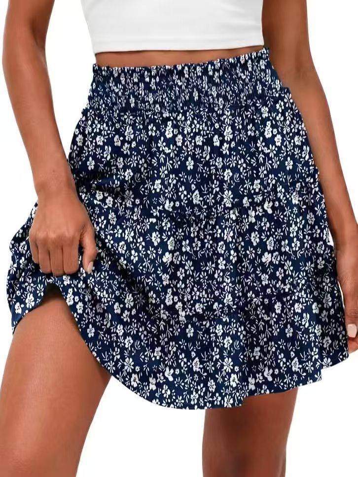 Minirock für Damen mit hoher Taille und gestuften Rüschen