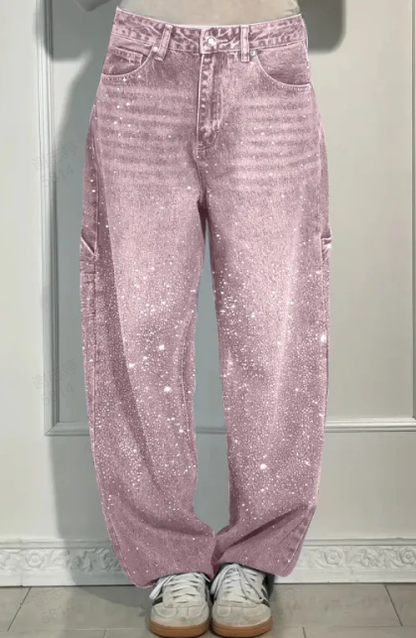 📢📢2026 Neue Kollektion – Zeitlich begrenzter Vorverkauf ✨ Damen-Jeans mit geradem Schnitt und Strasssteinen