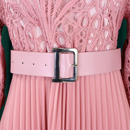 💞Damenkleid aus Spitze mit Hohlfalten
