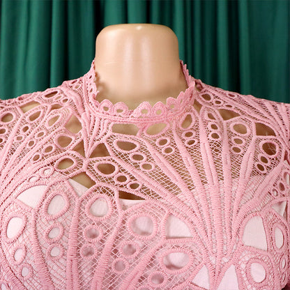 💞Damenkleid aus Spitze mit Hohlfalten