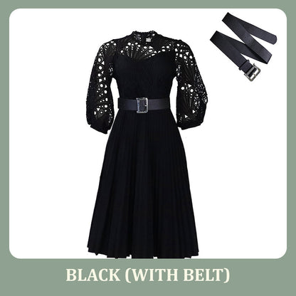 💞Damenkleid aus Spitze mit Hohlfalten