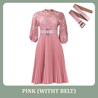 💞Damenkleid aus Spitze mit Hohlfalten