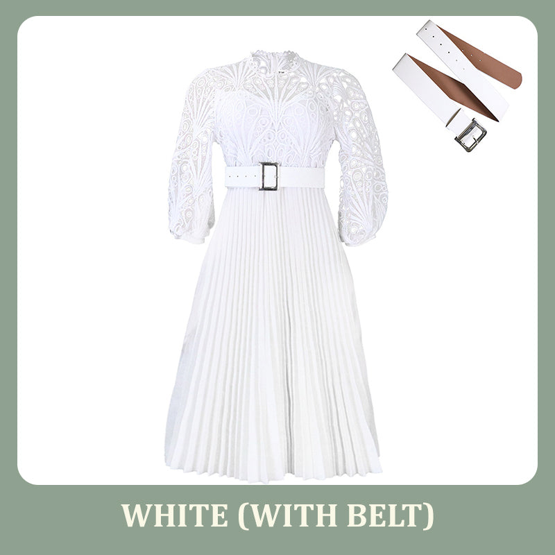 💞Damenkleid aus Spitze mit Hohlfalten