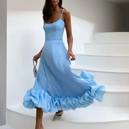 Modisches Halterkleid für Damen mit großem Swing-Saum und A-Linien-Schnitt