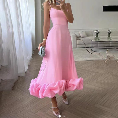 Modisches Halterkleid für Damen mit großem Swing-Saum und A-Linien-Schnitt
