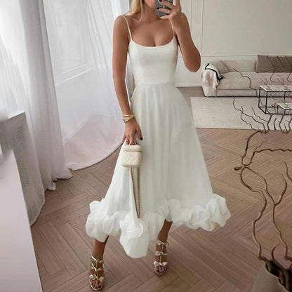 Modisches Halterkleid für Damen mit großem Swing-Saum und A-Linien-Schnitt