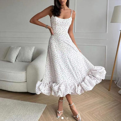 Modisches Halterkleid für Damen mit großem Swing-Saum und A-Linien-Schnitt
