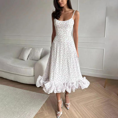 Modisches Halterkleid für Damen mit großem Swing-Saum und A-Linien-Schnitt