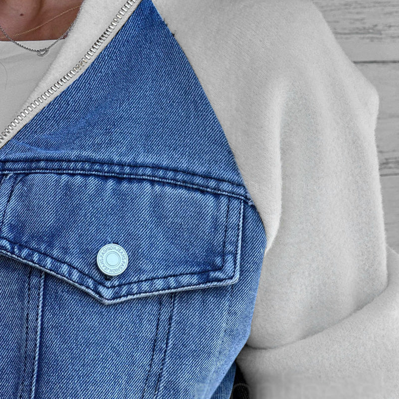 Neue modische kreative Denim-Spleißjacke für Damen