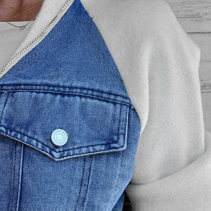 Neue modische kreative Denim-Spleißjacke für Damen