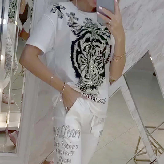 💥Mall-Jubiläumsverkauf - 49% Rabatt💥 2-teiliges Set aus lässigem Oberteil mit Kordelzug und Hose🐯