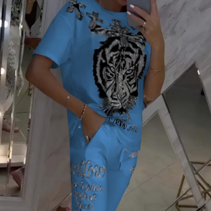 💥Mall-Jubiläumsverkauf - 49% Rabatt💥 2-teiliges Set aus lässigem Oberteil mit Kordelzug und Hose🐯