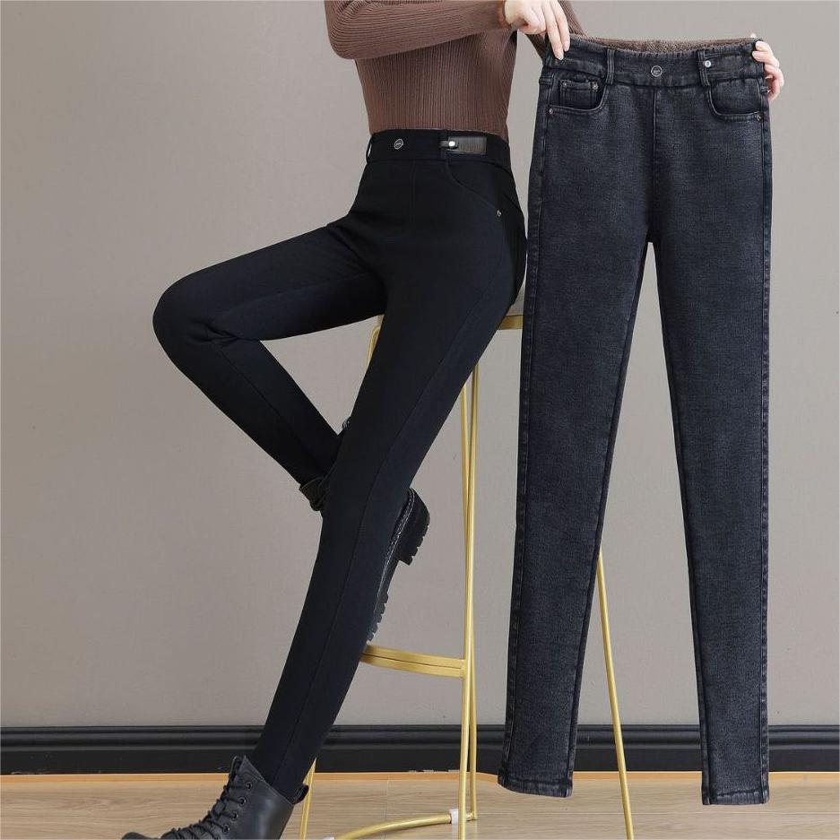 🔥2024 Black Friday Sale - 49% Rabatt🔥Damen Hoch Taille Schlank Dehnen Warme Röhrenjeans