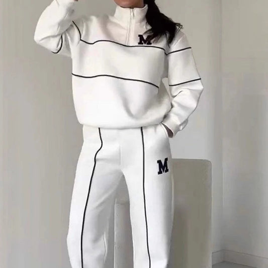 【🎊  2025 Neue Produkte】💖Lässiges Sweatshirt 2-teiliges Set mit Linie ✈️ Kostenloser Versand