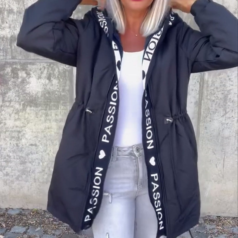 🎃Halloween-Aktion🔥Trendige Kapuzenjacke mit Kordelzug in der Taille für Damen