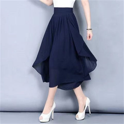 Verkürzter Chiffon-Hosenrock mit hoher Bund für Damen