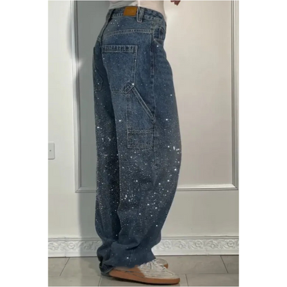 📢📢2026 Neue Kollektion – Zeitlich begrenzter Vorverkauf ✨ Damen-Jeans mit geradem Schnitt und Strasssteinen