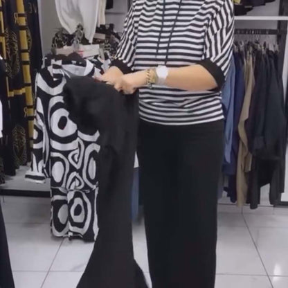Damen-Set aus gestreiftem Oberteil und einfarbiger Hose