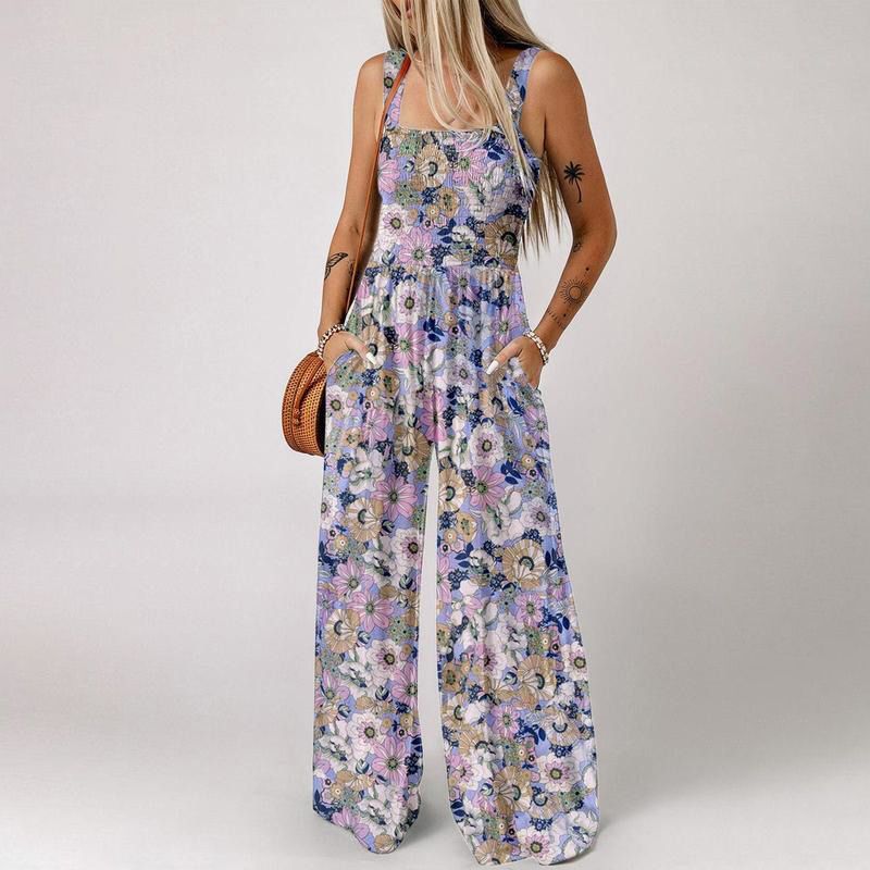 🏖️LAST DAY SALE: ONLY 21.99€!!🌼Women’s Casual Print Sleeveless Overalls Jumpsuits