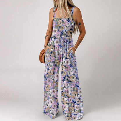 🏖️LAST DAY SALE: ONLY 21.99€!!🌼Women’s Casual Print Sleeveless Overalls Jumpsuits