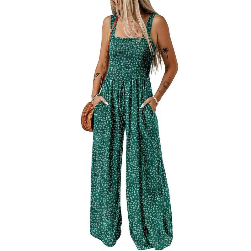🏖️LAST DAY SALE: ONLY 21.99€!!🌼Women’s Casual Print Sleeveless Overalls Jumpsuits