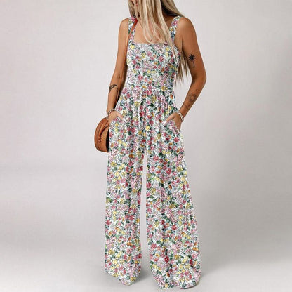 🏖️LAST DAY SALE: ONLY 21.99€!!🌼Women’s Casual Print Sleeveless Overalls Jumpsuits