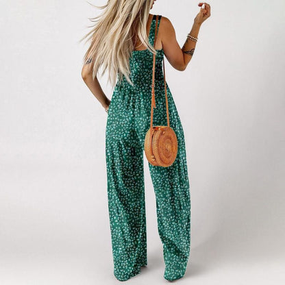 🏖️LAST DAY SALE: ONLY 21.99€!!🌼Women’s Casual Print Sleeveless Overalls Jumpsuits