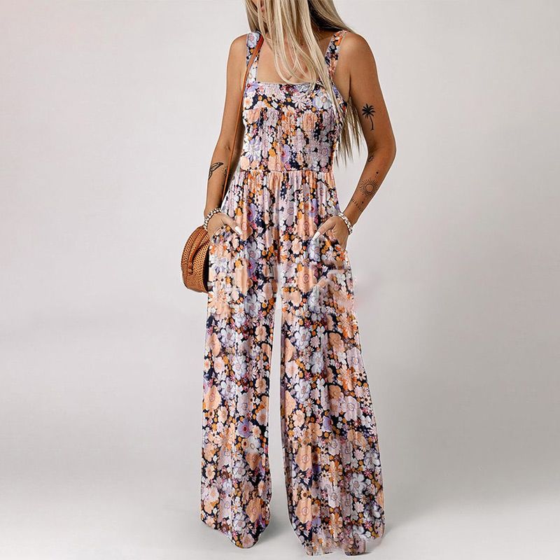 🏖️LAST DAY SALE: ONLY 21.99€!!🌼Women’s Casual Print Sleeveless Overalls Jumpsuits
