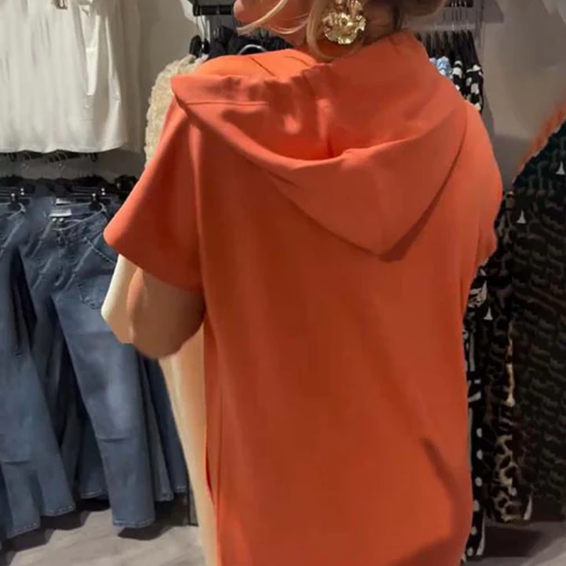 ❤️Damenkleid mit kurzen Ärmeln und Kapuze
