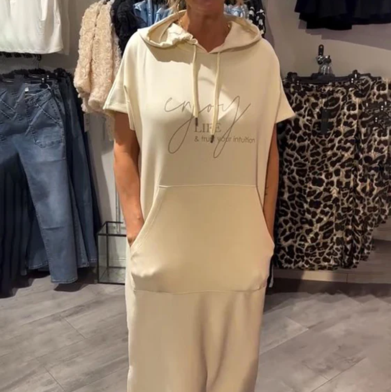 ❤️Damenkleid mit kurzen Ärmeln und Kapuze