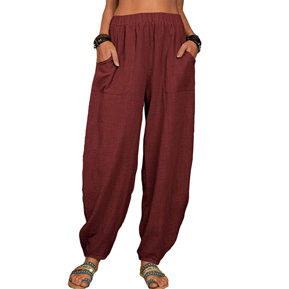 👚 Weite Leinen- und Baumwollhosen für Damen