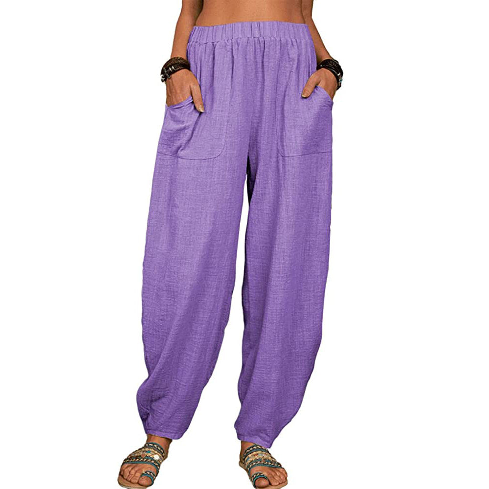 👚 Weite Leinen- und Baumwollhosen für Damen