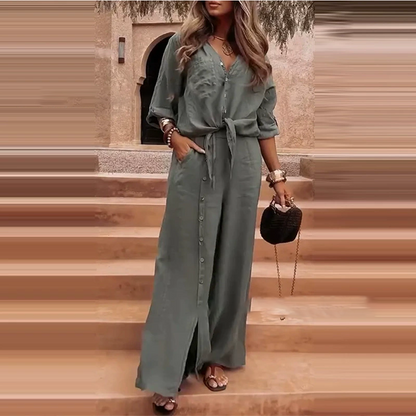 💃Elegantes 2-teiliges Set für Damen in Uni-Farbe✨