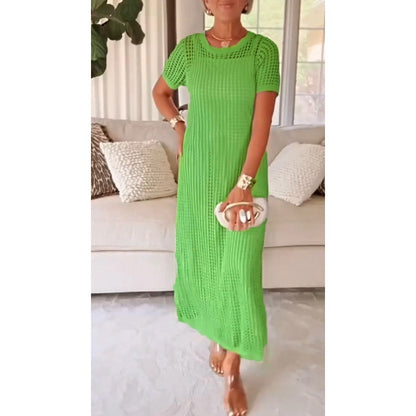 Langes Damenkleid mit Ausschnitt - zweiteiliges Set