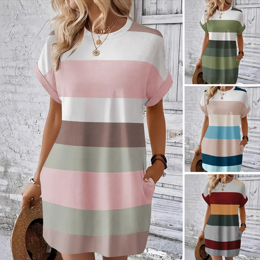 ⏳Zeitlich begrenzter Rabatt💥Damen Freizeitkleid mit Rundhalsausschnitt