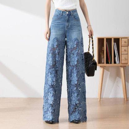 💃Sommermode vorwärts🌸🔥Gespleißte Jeans mit Spitze