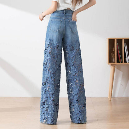 💃Sommermode vorwärts🌸🔥Gespleißte Jeans mit Spitze