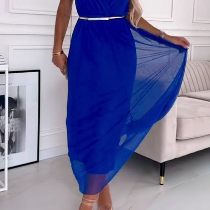 Boho V-Ausschnitt Ärmelloses Mesh Kleid