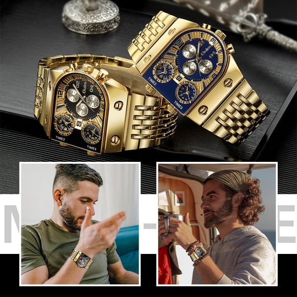💼Business-Herrenuhr | Großes 51-mm-Zifferblatt | Faltschließe aus Gold und Edelstahl | Wasserdicht und stilvoll