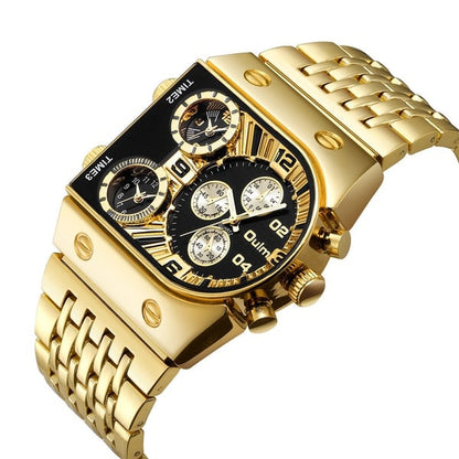 💼Business-Herrenuhr | Großes 51-mm-Zifferblatt | Faltschließe aus Gold und Edelstahl | Wasserdicht und stilvoll