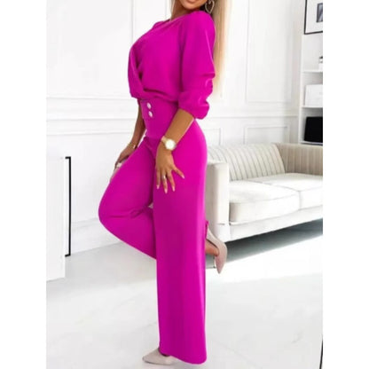 🌸💖Damenmode V-Ausschnitt Top und Hose Set