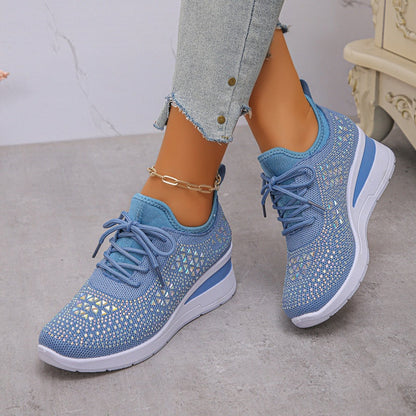 🔥🔥Letzter Tag der Aktion, profitieren Sie von 50 % Rabatt🔥 Atmungsaktive orthopädische Sportschuhe für Damen, lässiger und trendiger Stil, verziert mit eingearbeiteten Strasssteinen.