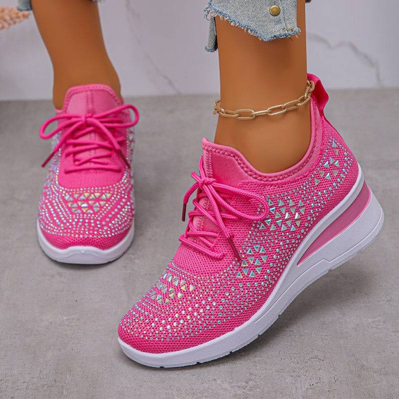 🔥🔥Letzter Tag der Aktion, profitieren Sie von 50 % Rabatt🔥 Atmungsaktive orthopädische Sportschuhe für Damen, lässiger und trendiger Stil, verziert mit eingearbeiteten Strasssteinen.