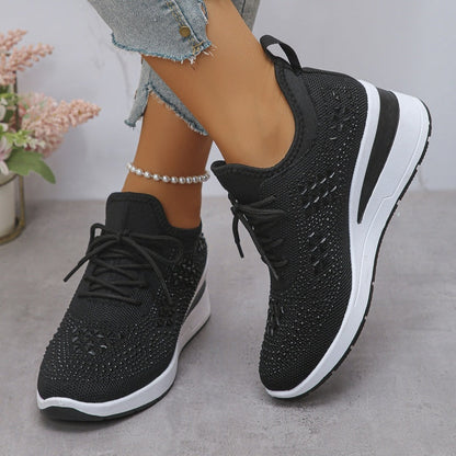 🔥🔥Letzter Tag der Aktion, profitieren Sie von 50 % Rabatt🔥 Atmungsaktive orthopädische Sportschuhe für Damen, lässiger und trendiger Stil, verziert mit eingearbeiteten Strasssteinen.